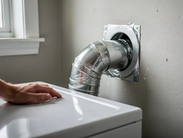 Dartmouth Dryer Vent Cleaning expert performing professional dryer vent repair and installation in Dartmouth