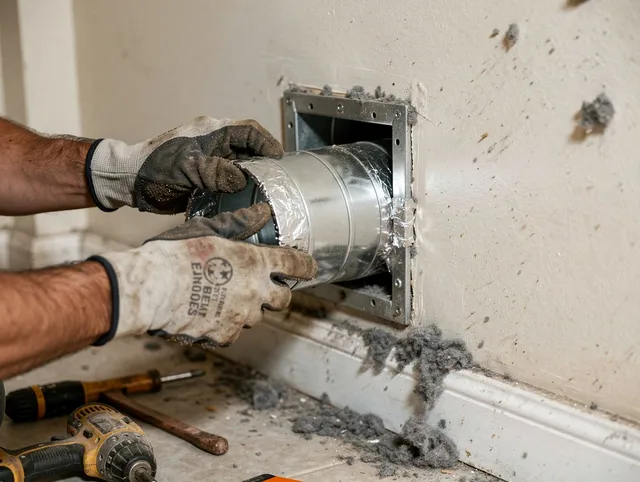 Professional dryer vent repair and installation by Dartmouth Dryer Vent Cleaning in Dartmouth